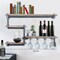 Industrial Wine Racks with 4 Stem Glass Holder Wall Mounted Rustic Metal Shelf